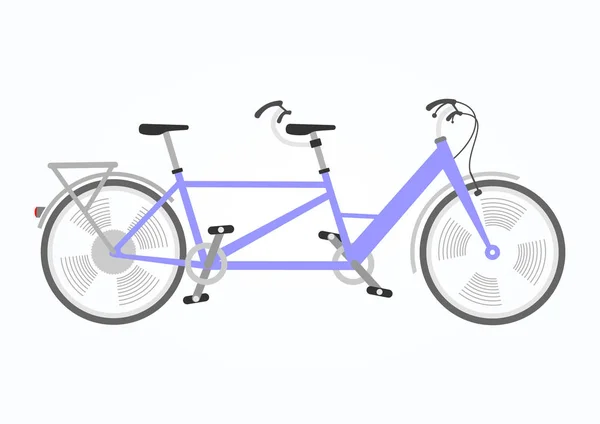 Векторная иллюстрация тандемного велосипеда в плоском стиле — стоковый вектор