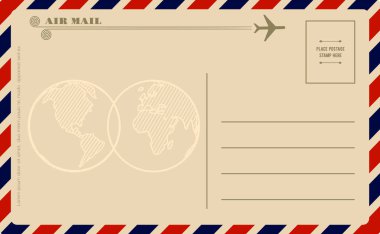 Vintage kartpostal. vektör çizim