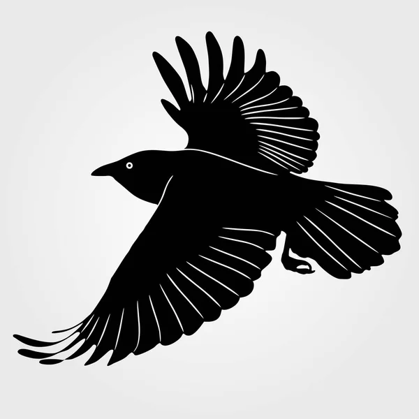 Flying Raven icon on a white background — Stock Vector