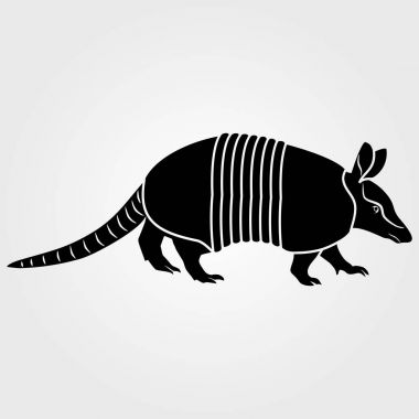Beyaz arka plan üzerinde izole armadillo simgesi.