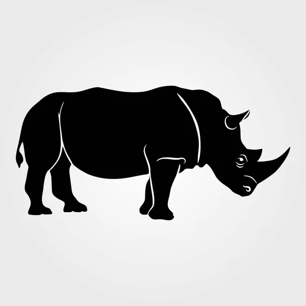 Ícone de rinoceronte em um fundo branco — Vetor de Stock
