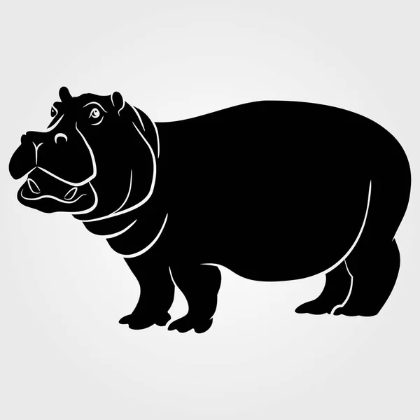Icono de hipopótamo sobre un fondo blanco — Vector de stock