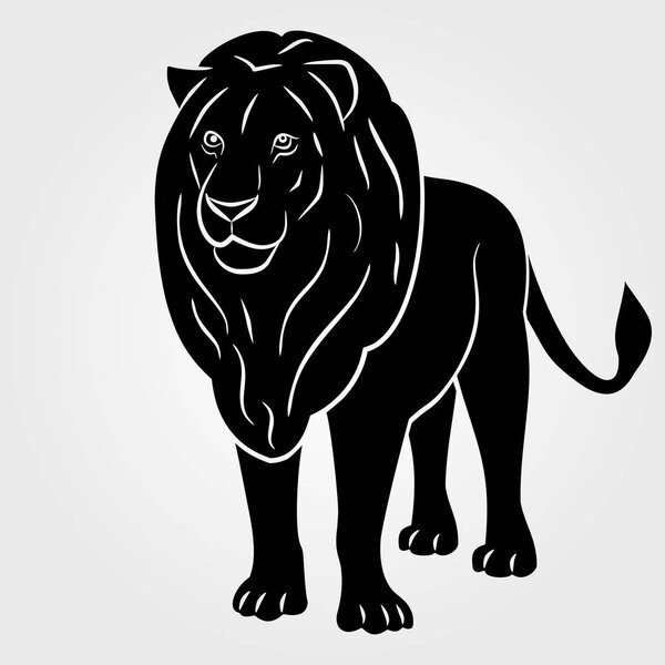 Значок Льва на белом фоне
