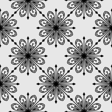 Vektör seamless modeli. Çiçekler yinelenen