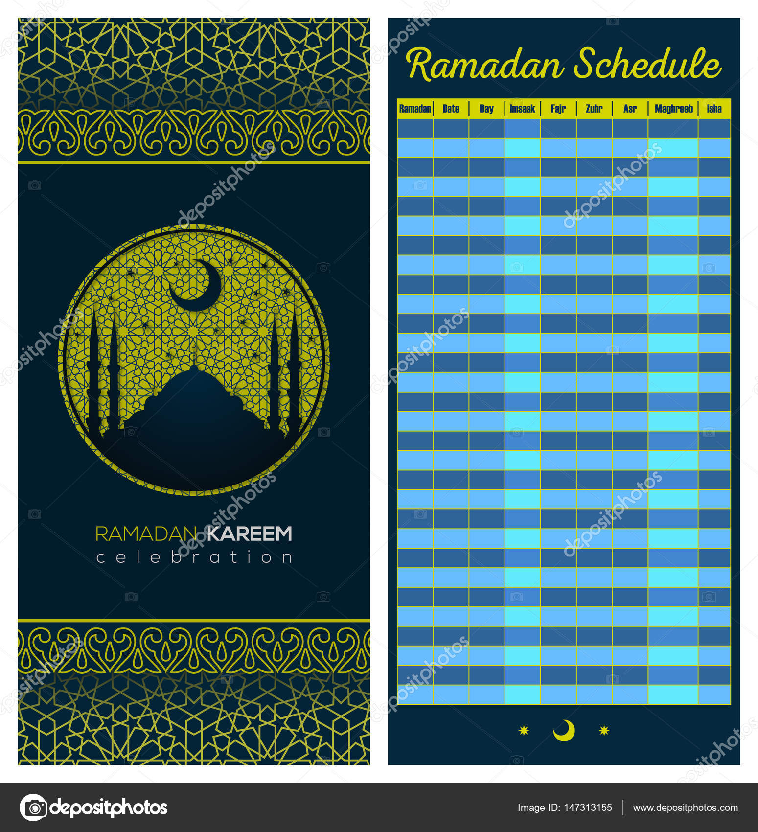Modèle De Calendrier Ramadan Style Papier