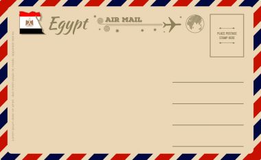 Mısır Haritası ile Vintage kartpostal