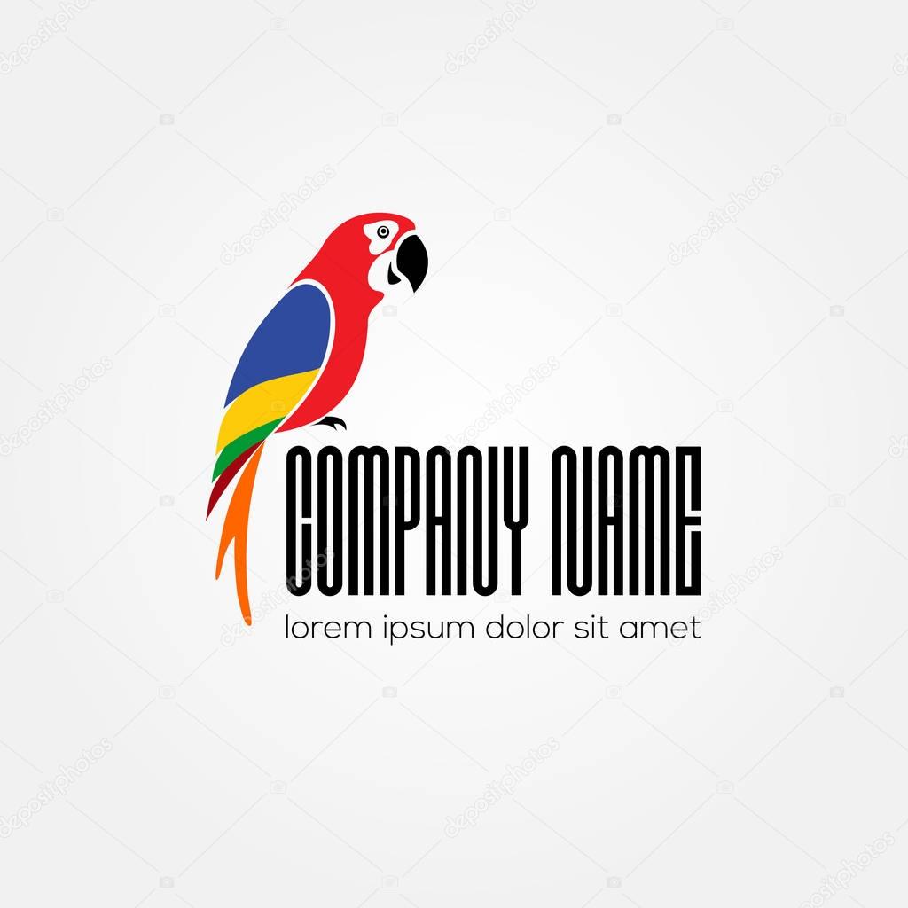 Parrot logo design. Vector illustration
