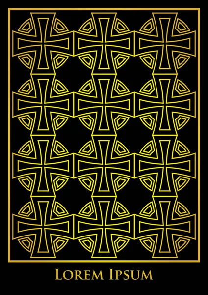Vintage, elegant visitekaartje, flyer template met herhalende Keltisch kruis. Vectorillustratie — Stockvector