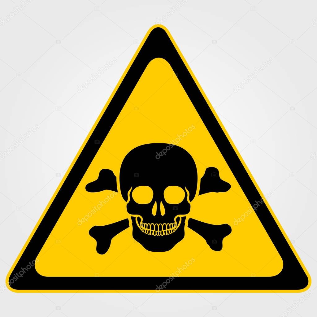 Danger sign. Skull and crossbones sign on a white background