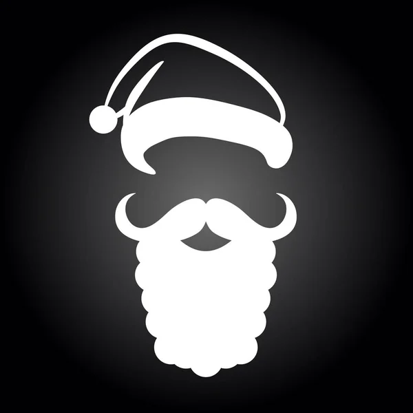 Cappello e icona barba di Babbo Natale. Illustrazione vettoriale — Vettoriale Stock