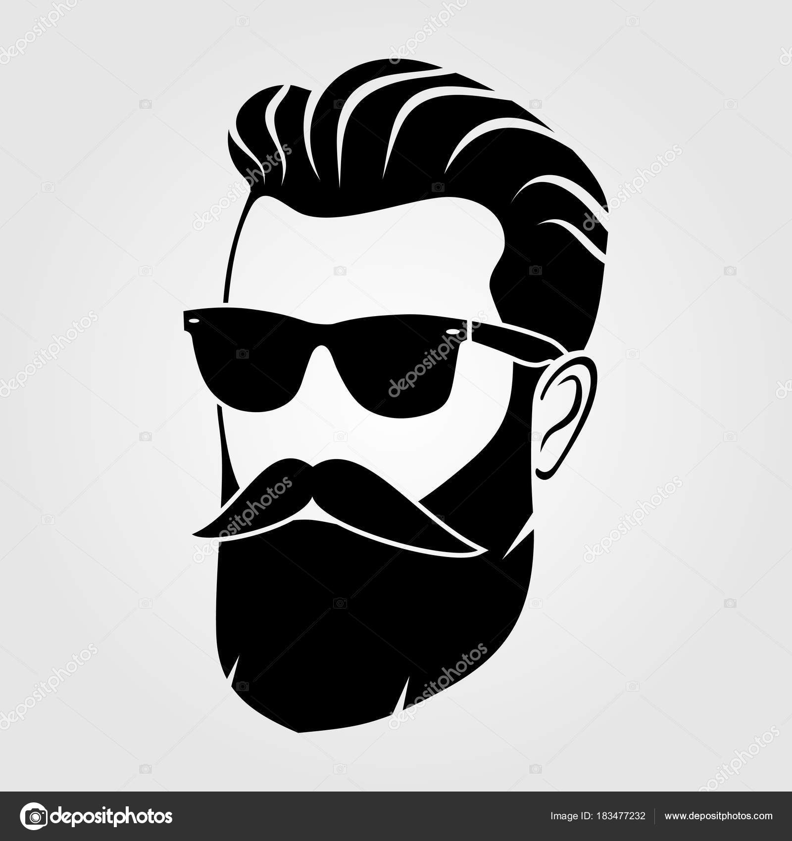 Bearded men face hipster character Royalty Free Vector Image