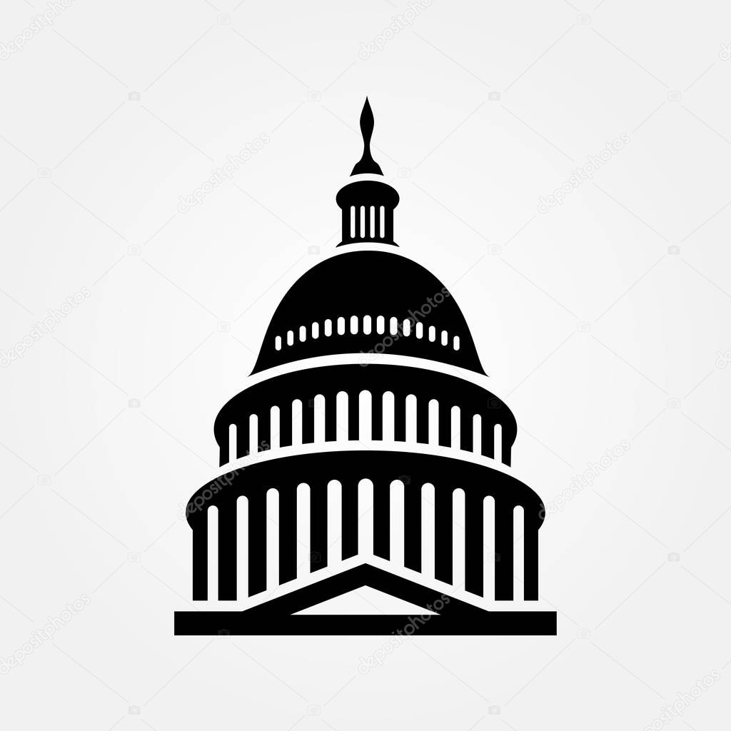 United States Capitol Building Icon Vector Illustration — Stock Vector