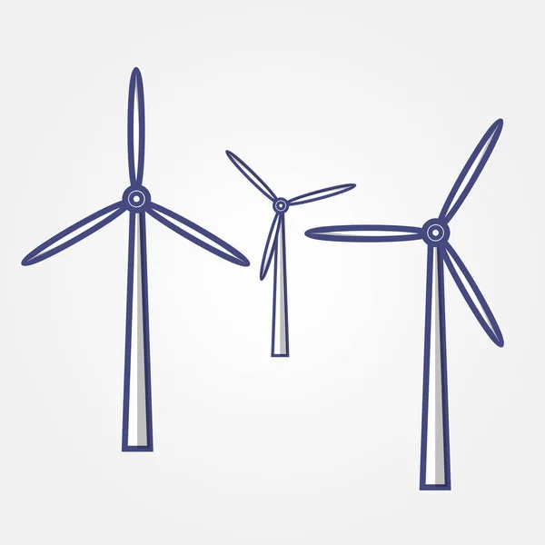 Icono Turbina Eólica Ilustración Vectorial — Vector de stock