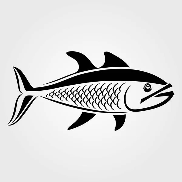 Fish Icon Isolated White Background — Stock Vector