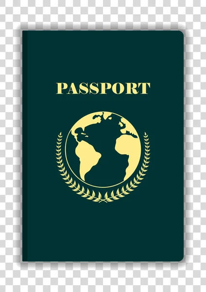 International Passport Globe Map Isolated Transparent Background Mock Template Vector — Stock Vector