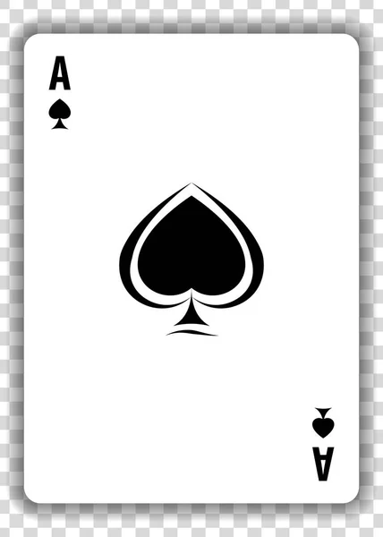 Ace Spades Geïsoleerd Transparante Achtergrond Vectorillustratie — Stockvector