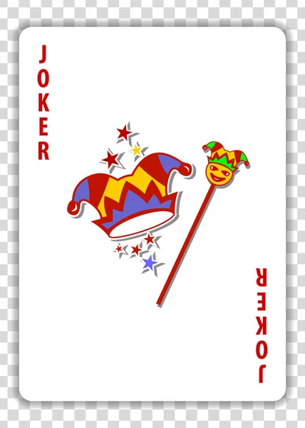 Joker Carte Jouer Isolé Sur Fond Transparent Illustration Vectorielle — Image vectorielle