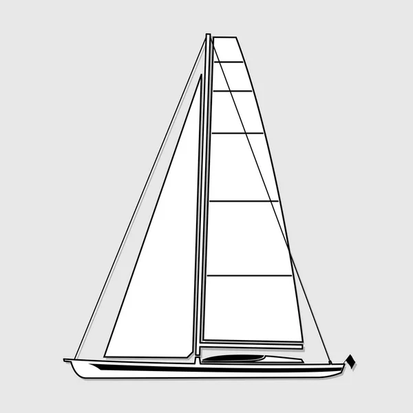 Modern Sailing Yacht Vector Illustration — Stock Vector