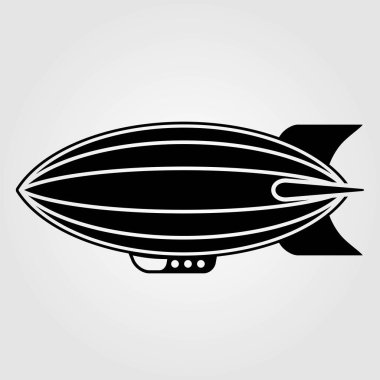 Hava gemisi simgesi beyaz arkaplanda izole edildi. Vektör illüstrasyonu.