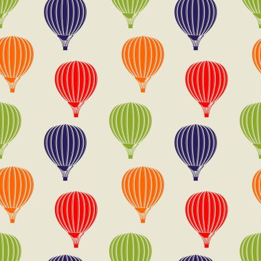 Hava balonları ile Seamless modeli. Vektör çizim