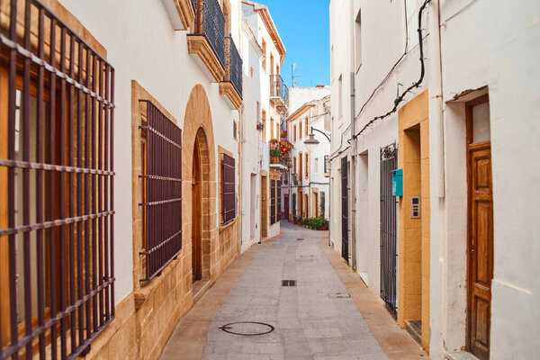 Old town in Javea on December 23, 2019 Spain Alicante , One of the beautiful streets in the old town of Javea town