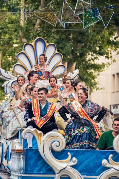 Spanje Denia Juli 2019 Mensen Carnaval Zomer Vieringen Stad Denia — Stockfoto