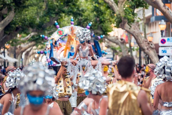 Spagna Denia Luglio 2019 Persone Carnevale Feste Estive Nella Città — Foto Stock