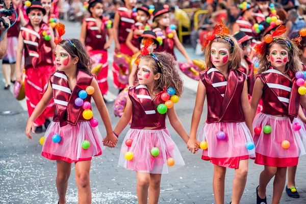 Spagna Denia Luglio 2019 Persone Carnevale Feste Estive Nella Città — Foto Stock