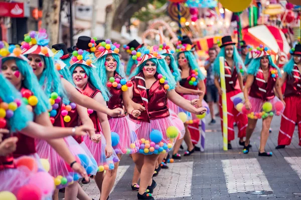 Spanje Denia Juli 2019 Mensen Carnaval Zomer Vieringen Stad Denia — Stockfoto