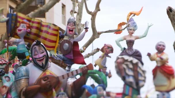 Denien Spanien März 2019 Das Traditionelle Jährliche Fest Der Fallas — Stockvideo