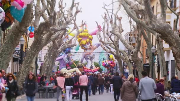 Denia Espanha Março 2019 Férias Anuais Tradicionais Espanha Videoturistas Perspectiva — Vídeo de Stock