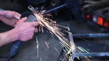 Taşlama taşlama çerçeve özel motosiklet kıvılcımlar