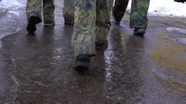 Kiev, Ukrayna - 4 Şubat 2017: Paintball takım maça gider
