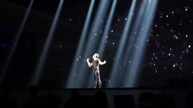 Kiev, Ukrayna - 12 Mayıs 2017: Imri Ziv katılımcıdan İsrail tarihinde Eurovision Şarkı Yarışması