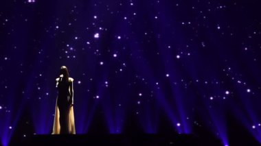 Kiev, Ukrayna - 12 Mayıs 2017: Eurovision Şarkı Yarışması katılımcıdan Yunanistan'ın Uluslararası Fuar Merkezi