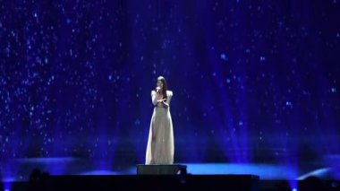 Kiev, Ukrayna - 12 Mayıs 2017: Eurovision Şarkı Yarışması katılımcı Oxfordlu burslu öğrenci kimden Yunanistan