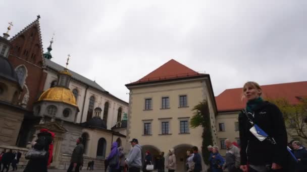 Krakow, Polonya - 8 Ekim 2017: Wawel Katedrali Aziz Stanislaus ve Wenceslas — Stok video