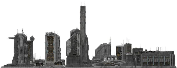 Future Cityscape Isolated On White 3D Illustration