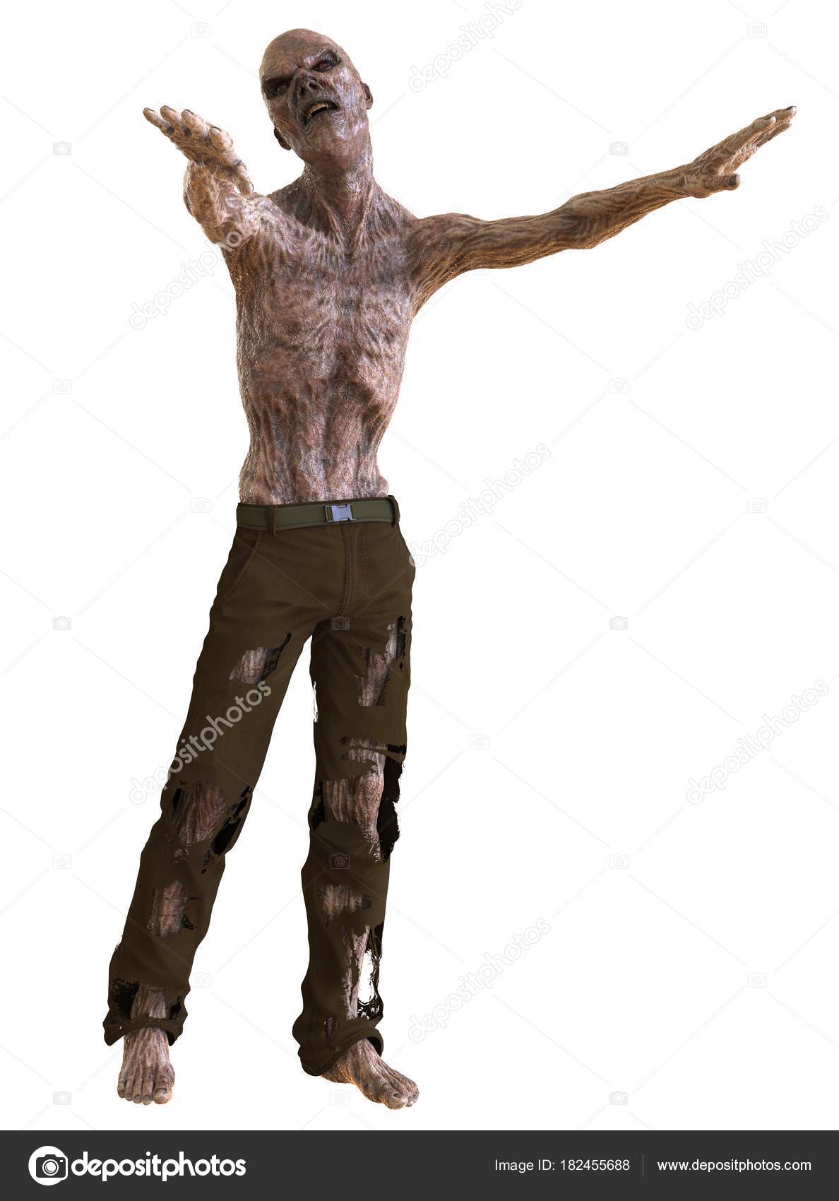 Zombie 3d Illustration Isolated On White Background Stock Photo