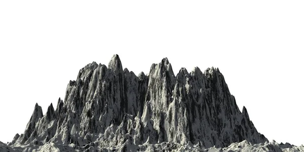 Snowy mountains Isolate on white background 3d illustration