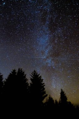 International Space Station passing in front of Milky Way clipart