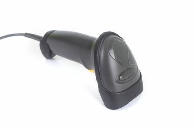 izole beyaz zemin üzerine siyah tarayıcı