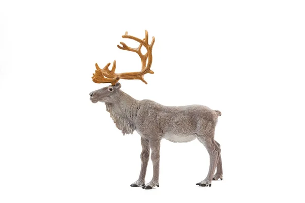 Figurine of a deer on a white background. Element for Christmas, New Year.Side view — Stock Photo, Image