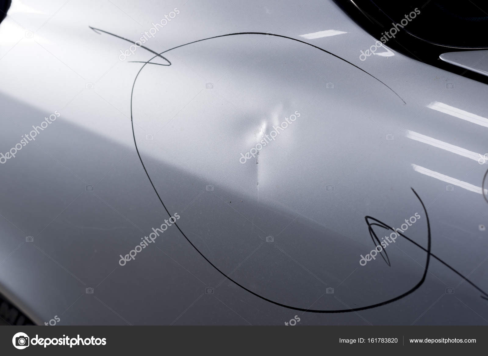 Auto body repair series Dented on body panel Stock Photo by ©kunksy