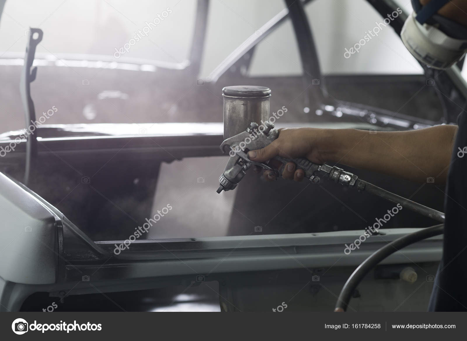 Auto Body Repair Series Interior Painting Stock Photo