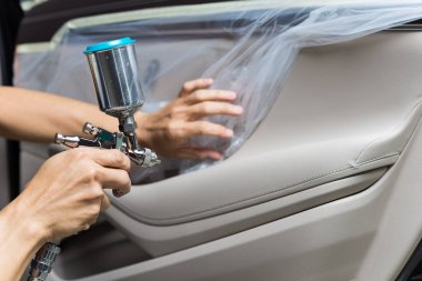 Araba serisi ayrıntılı: Closeup kaplama araba kapı paneli