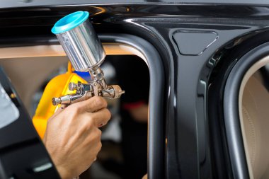 Araba serisi ayrıntılı: Closeup bej lüks araba iç kaplama