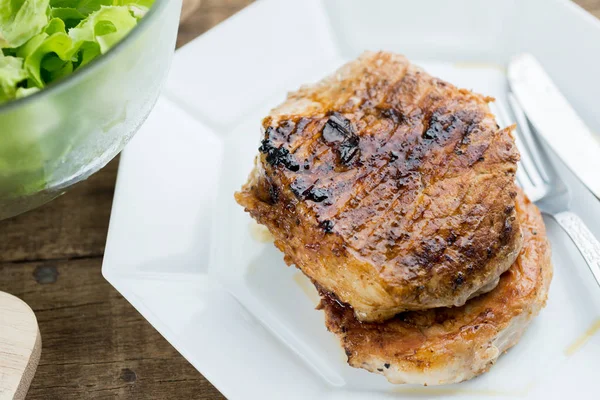 Food series : Homemade pork steak — Stock Photo, Image