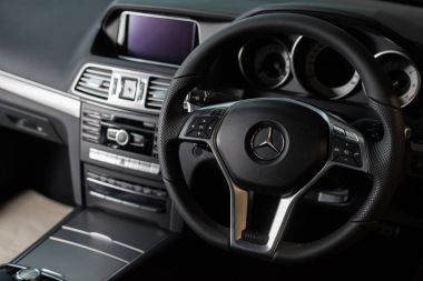 Bangkok, Tayland - 9 Kasım 2013: İç Mercedes Benz W212 E-class coupe 2013 model