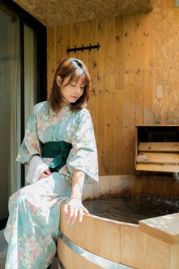 Onsen serisi: onsen Asyalı kadın